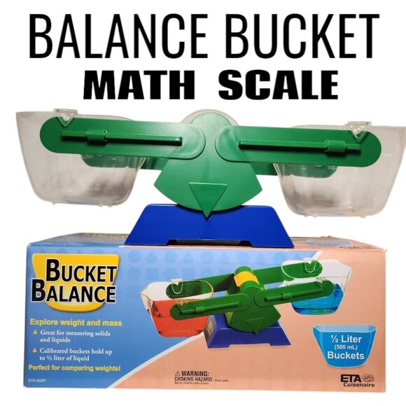 Bucket Balance Weight and Mass Science Math Manipulatives Mathematics Scale Tool - Picture 1 of 11